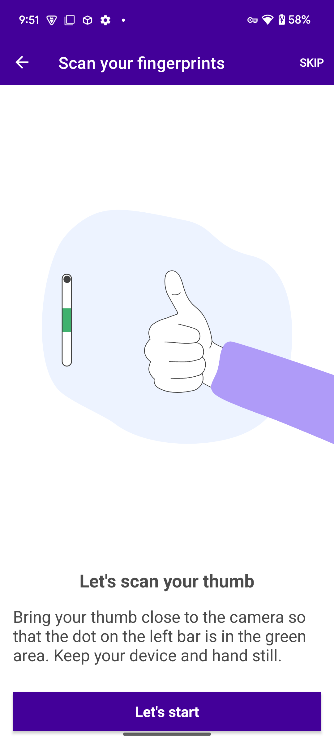 FingerSampleApp thumb tutorial