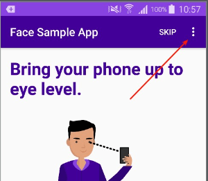 SampleAppIntGuide face sample app