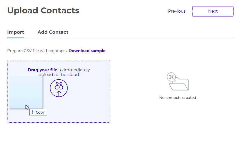 SMS Campaign Integration - Contacts File Import